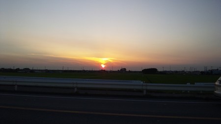 帰り際の夕陽
